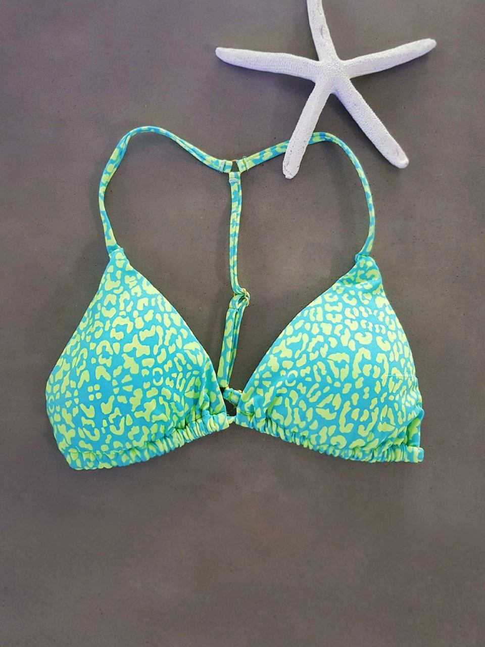 Dollboxx Bambi Y Back String Bikini Top - Savage Blue/Green 1 Dollboxx Bambi Y Back String Bikini Top - Savage Blue/Green