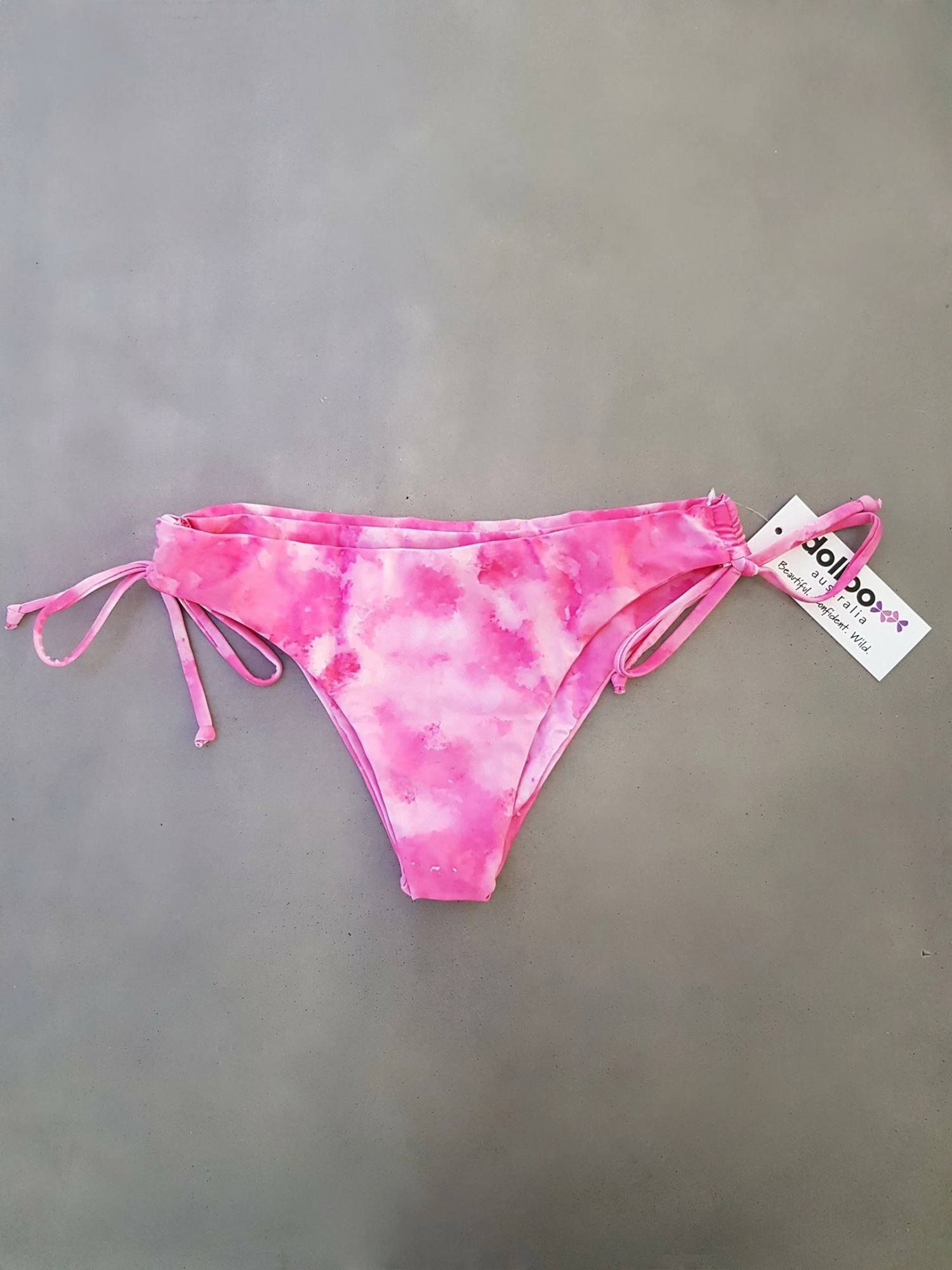 Dollboxx Bobby Classic Drawstring Bikini Bottom - Tie Dye Pink 1 Dollboxx Bobby Classic Drawstring Bikini Bottom - Tie Dye Pink