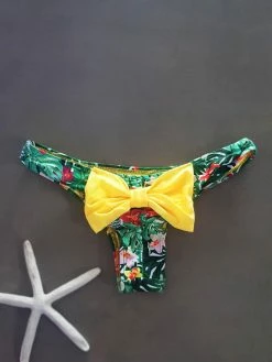 Dollboxx Booty Pop Bow Bikini Bottom - Maui/Yellow
