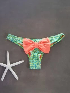 Dollboxx Booty Pop Bow Bikini Bottom - Savage Blue/Green