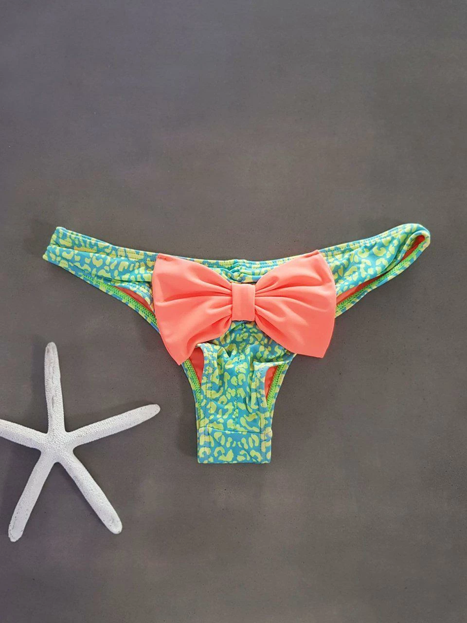 Dollboxx Booty Pop Bow Bikini Bottom - Savage Blue/Green 1 Dollboxx Booty Pop Bow Bikini Bottom - Savage Blue/Green