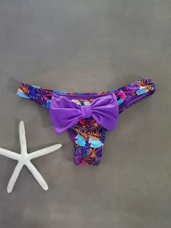 Dollboxx Booty Pop Bow Bikini Bottom - Tropicana/Purple