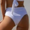 Dollboxx Bossy High Waisted Bikini Bottom - White