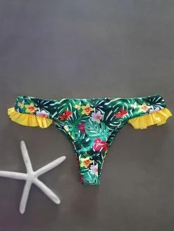 Dollboxx Cheeky Frill Bikini Bottom - Maui/Yellow