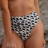 Dollboxx Juicy High Waisted Bikini Bottom - Swish Print