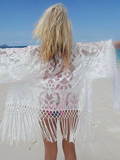 Dollboxx Lace Kimono - White 4 Dollboxx Lace Kimono - White - Image 4