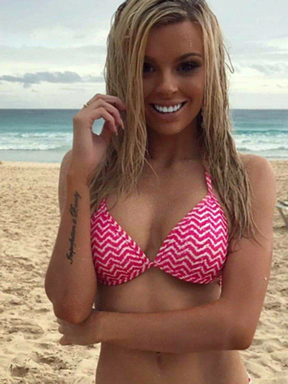 Dollboxx Mega Boost Bikini Top - Chevron Waves Pink 3 Dollboxx Mega Boost Bikini Top - Chevron Waves Pink - Image 3