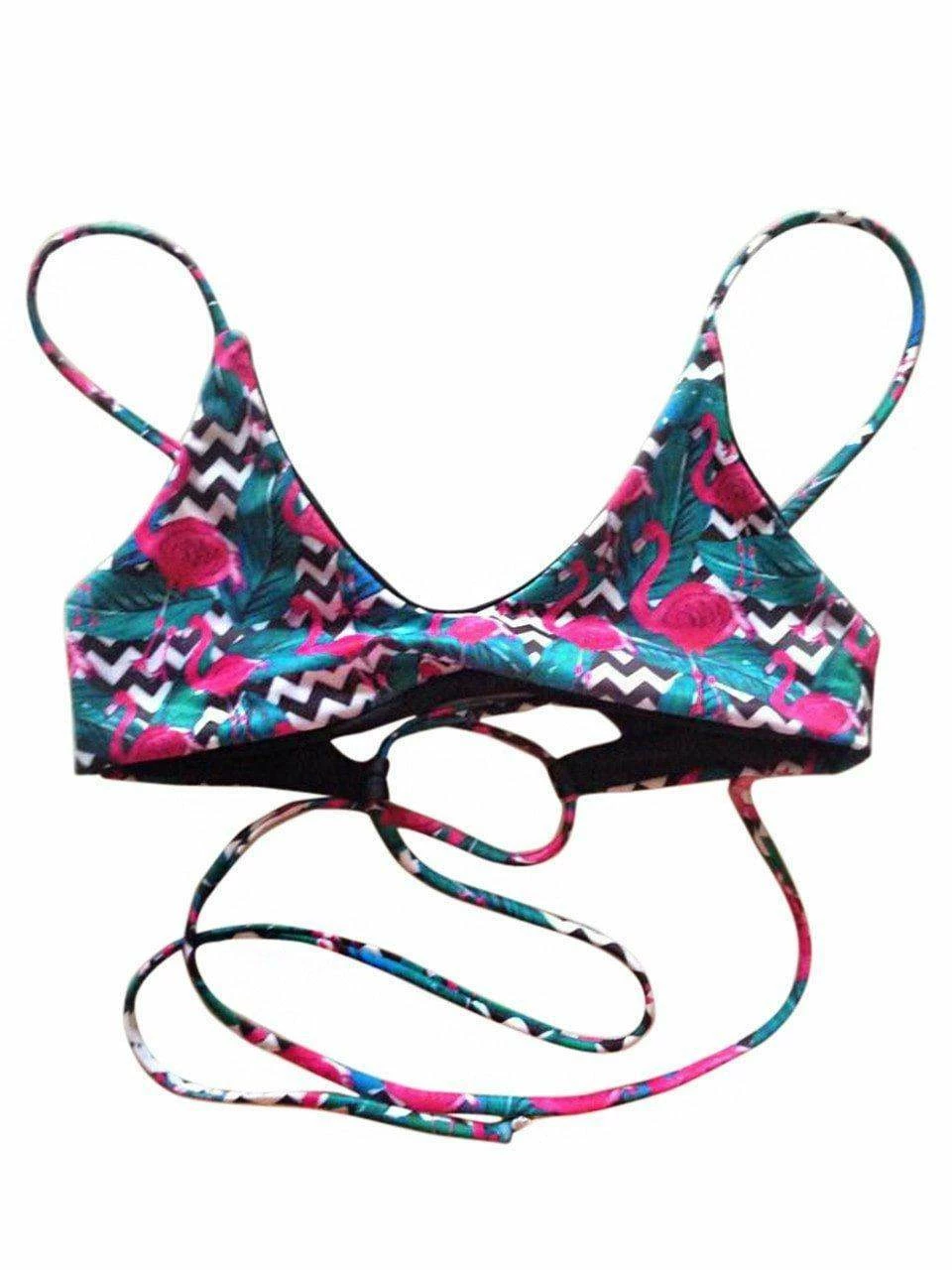 Dollboxx Reversible Adjustable Bralette Bikini Top - Go-Go Flamingo 4 Dollboxx Reversible Adjustable Bralette Bikini Top - Go-Go Flamingo - Image 4