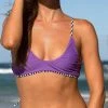 Dollboxx Reversible Adjustable Bralette Bikini Top - Monochrome / Purple