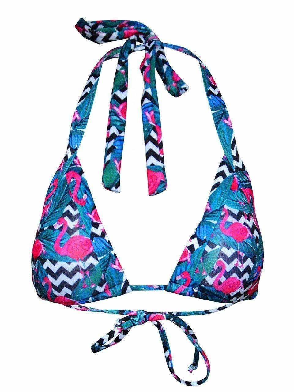 Dollboxx Slide Triangle Bikini Top - GoGo Flamingo 2 Dollboxx Slide Triangle Bikini Top - GoGo Flamingo - Image 2