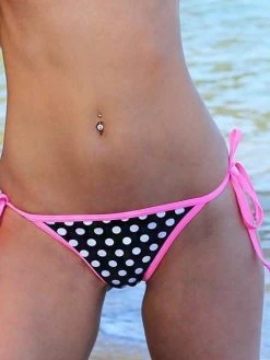 Dollboxx Tie Up Brazilian Bikini Bottom - Polka Party