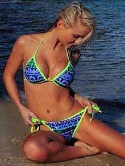 Dollboxx Tie Up Brazilian Bikini Bottoms - Ocean Crush